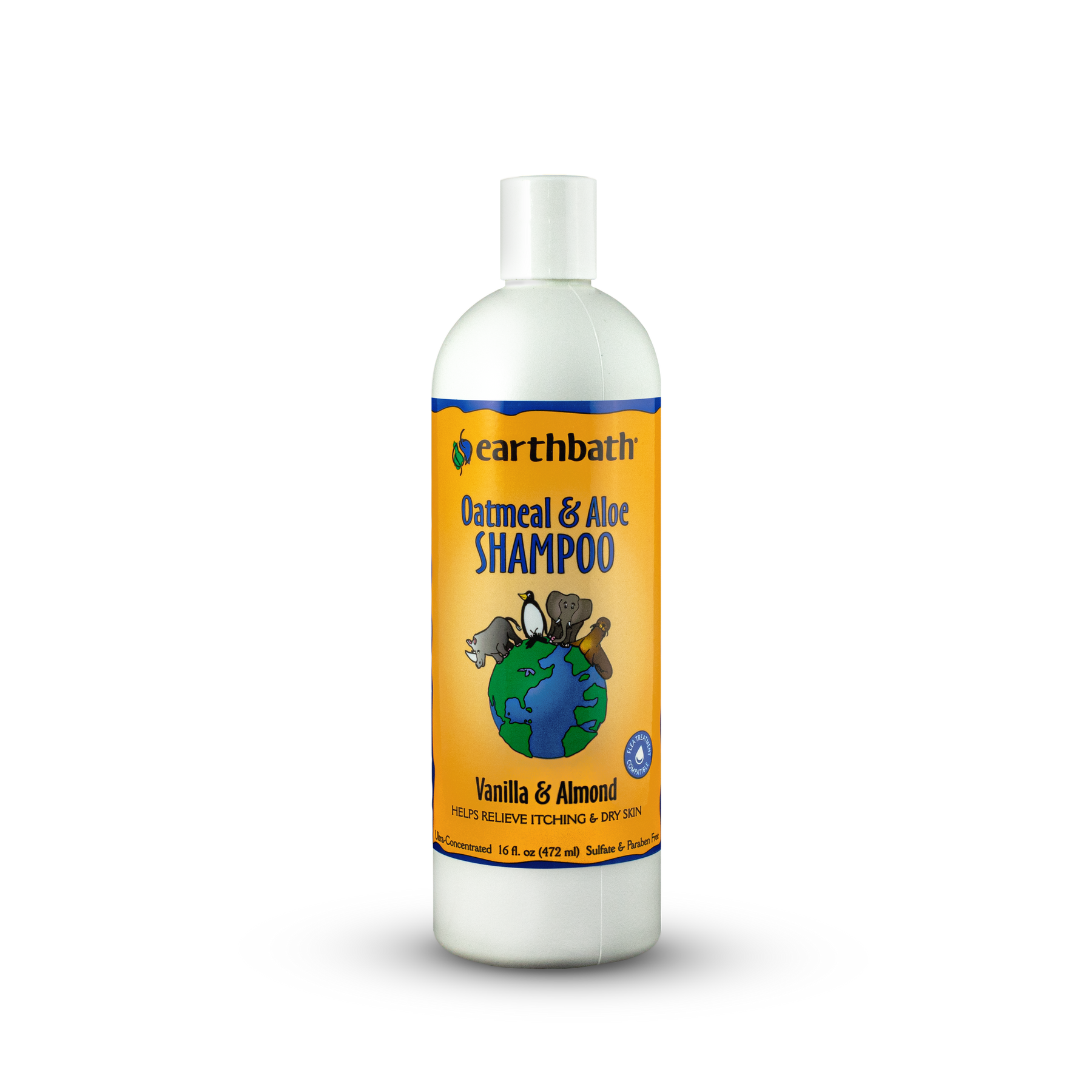 earthbath® Oatmeal & Aloe Shampoo, Vanilla & Almond, Helps Relieve Itchy Dry Skin, Made in USA, 16 oz