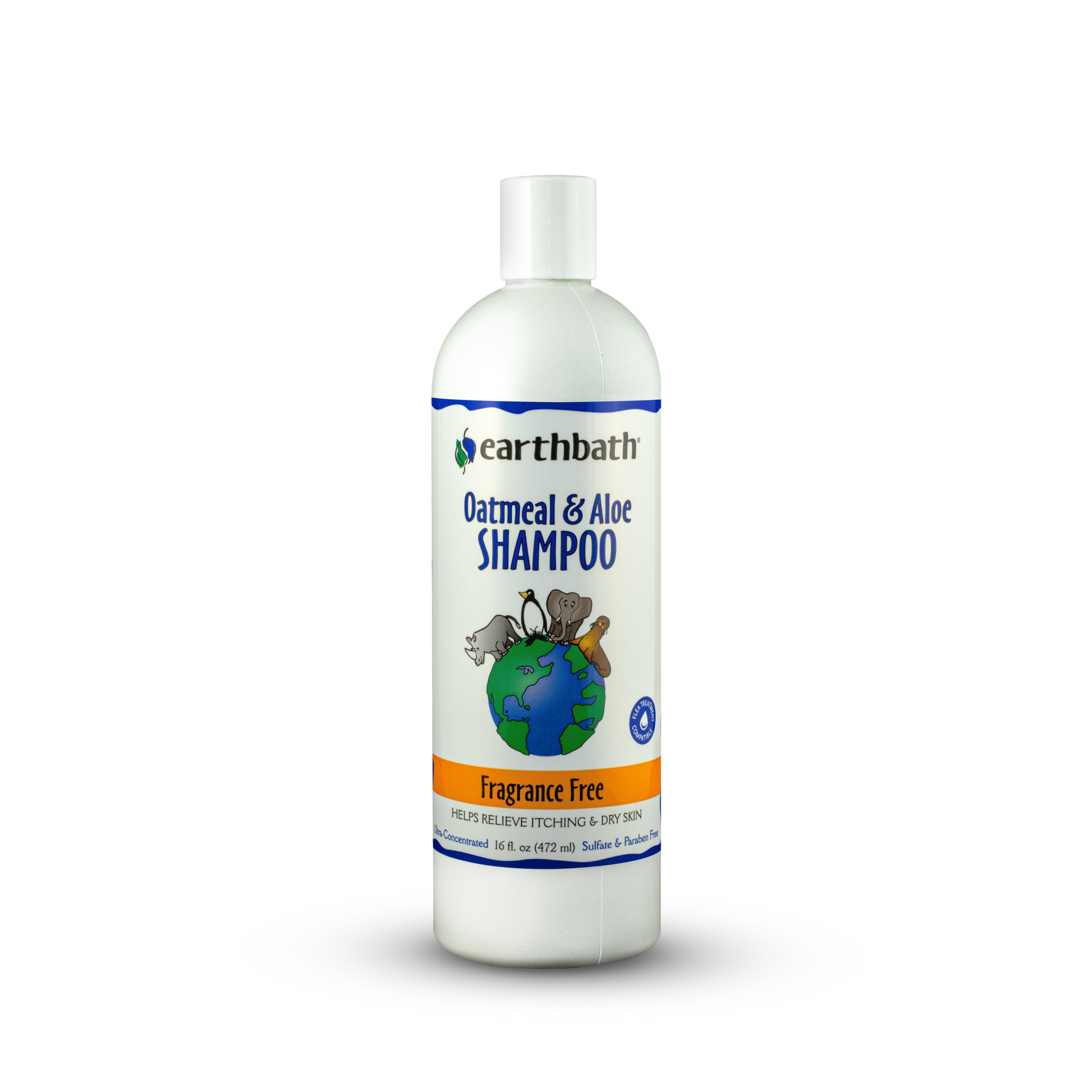 earthbath® Oatmeal & Aloe Shampoo, Fragrance Free, Helps Relieve Itchy Dry Skin, Made in USA, 16 oz