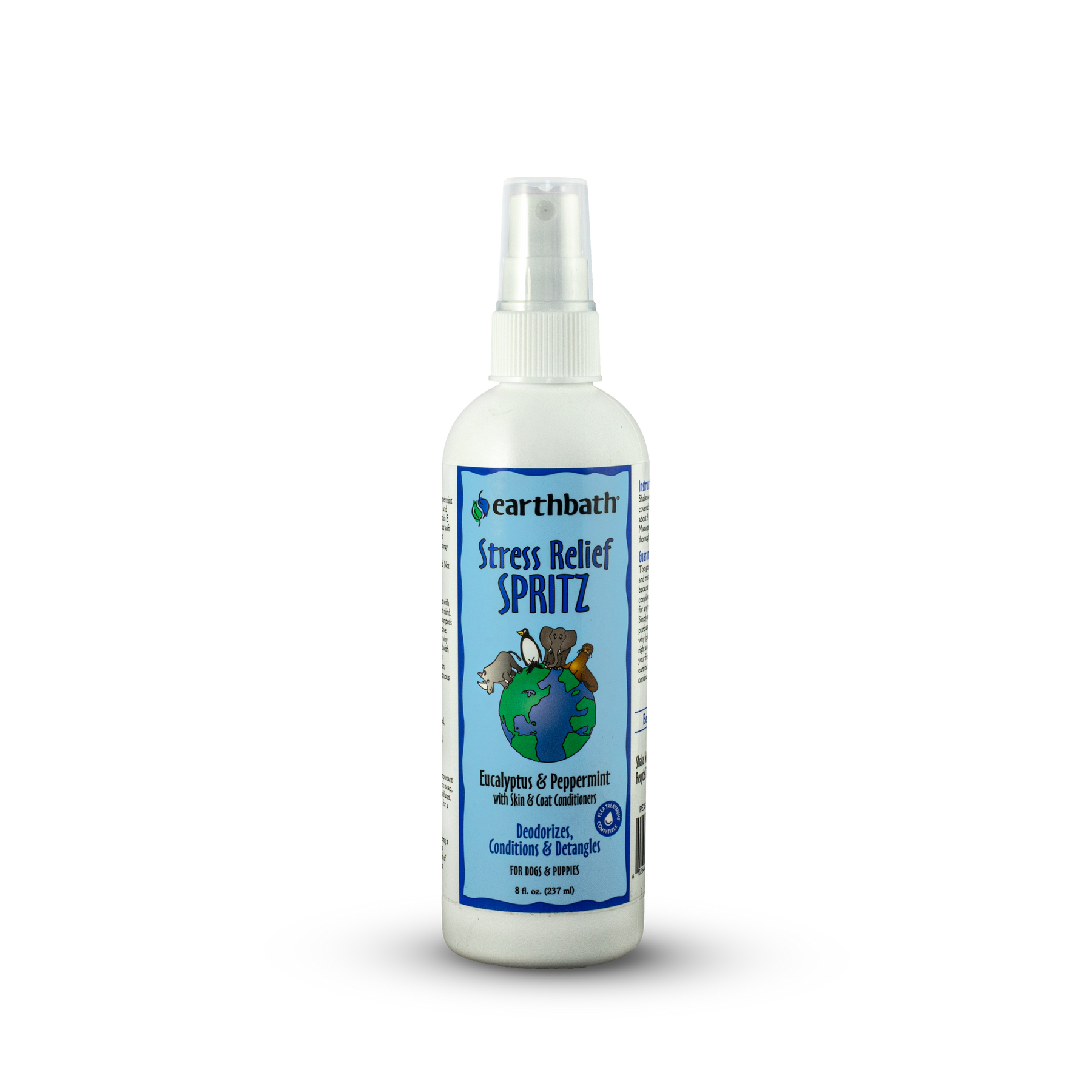 earthbath® Stress Relief Spritz, Eucalyptus & Peppermint with Skin & Coat Conditioners, Made in USA, 8 oz pump spray