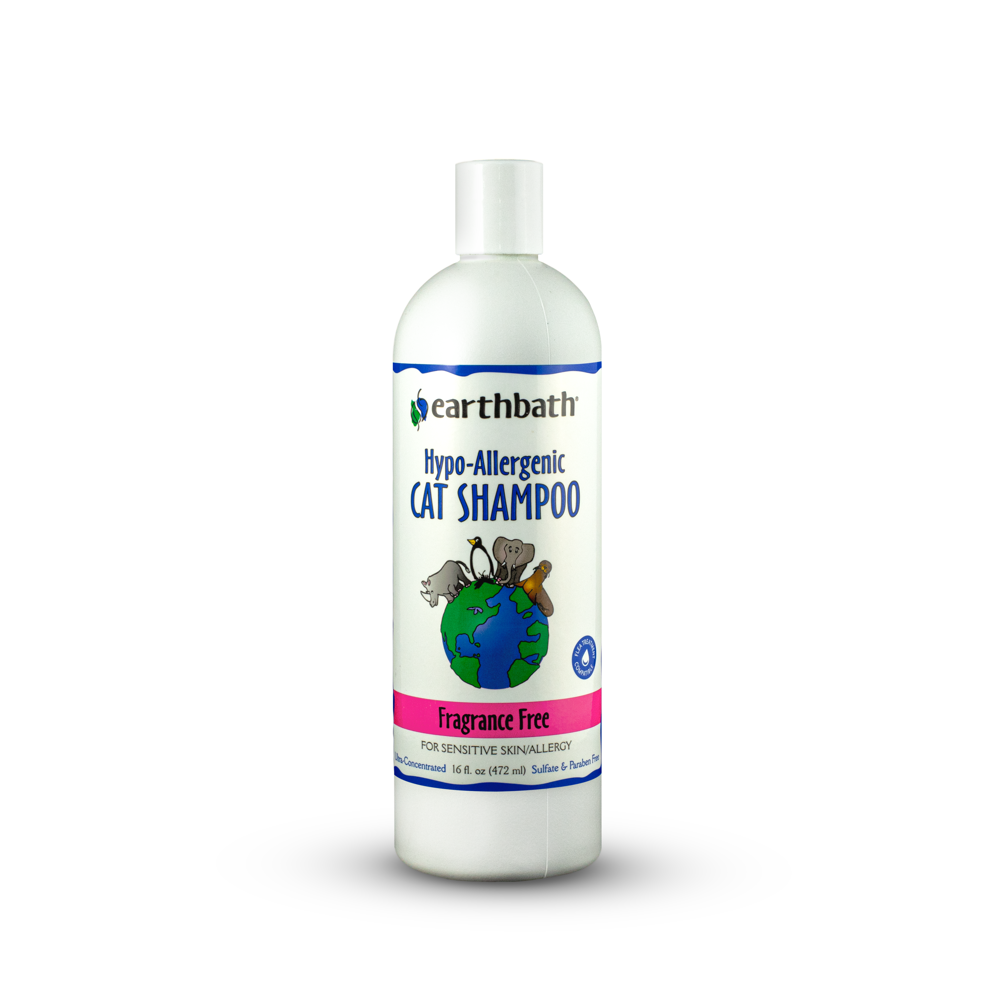 Earthbath Fragrance Free Hypo Allergenic Cat Shampoo 16 oz