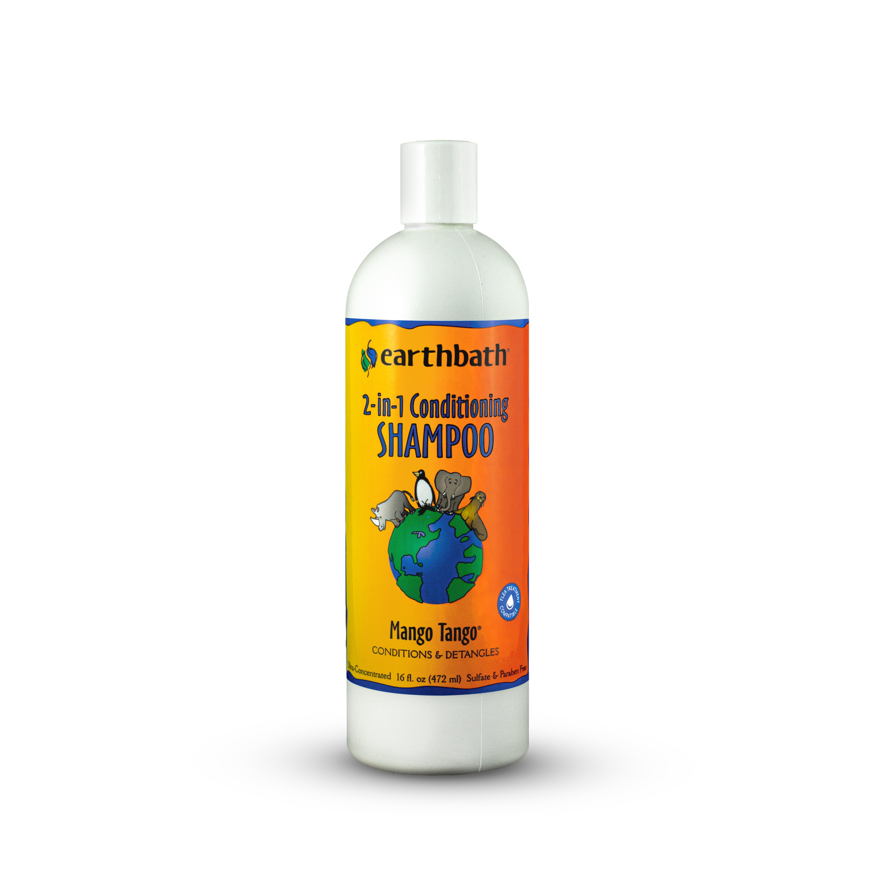 earthbath® 2-in-1 Conditioning Shampoo, Mango Tango®, Conditions & Detangles, Made in USA, 16 oz