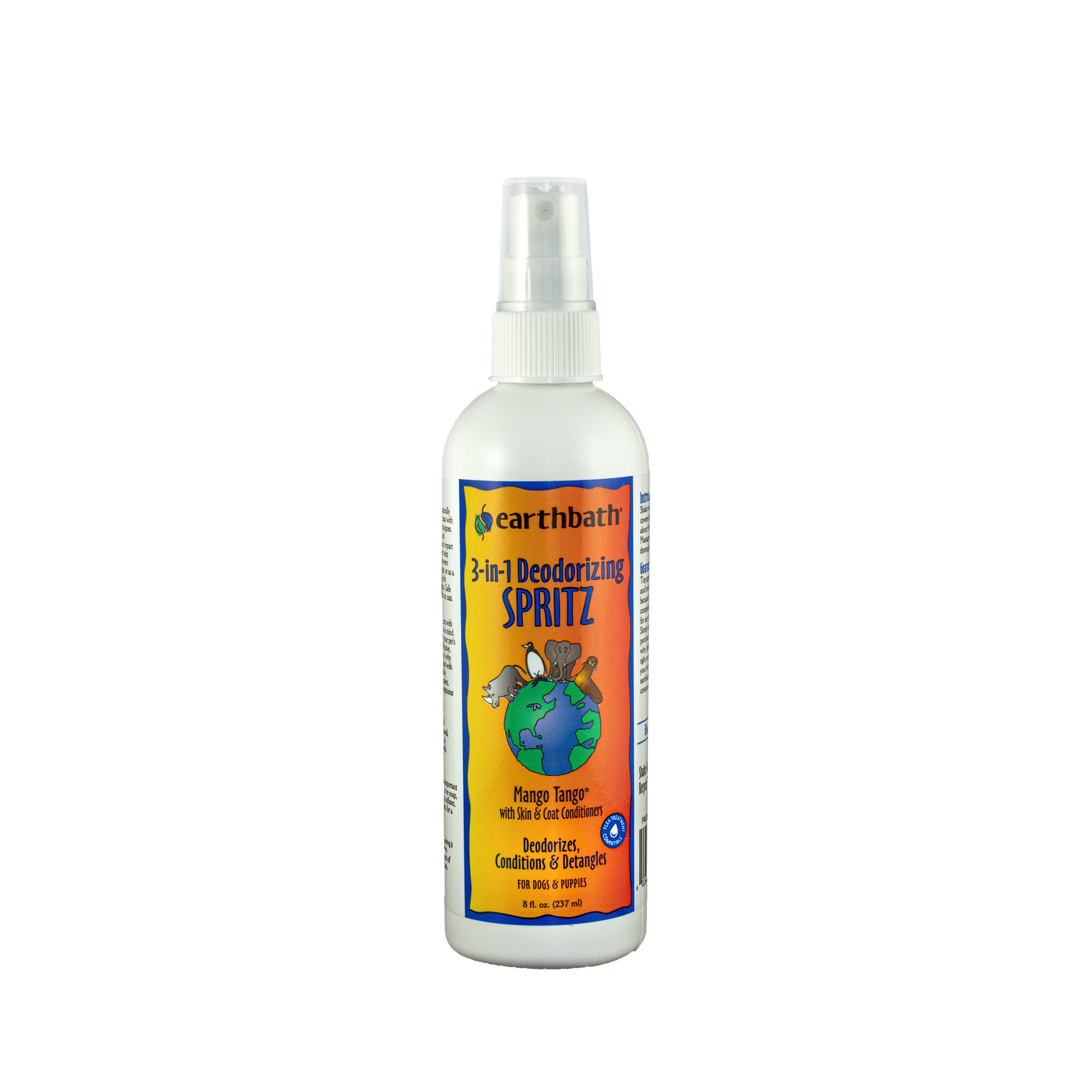 earthbath® 3-IN-1 Deodorizing Spritz, Mango Tango® with Skin & Coat Conditioners, Made in USA, 8 oz pump spray