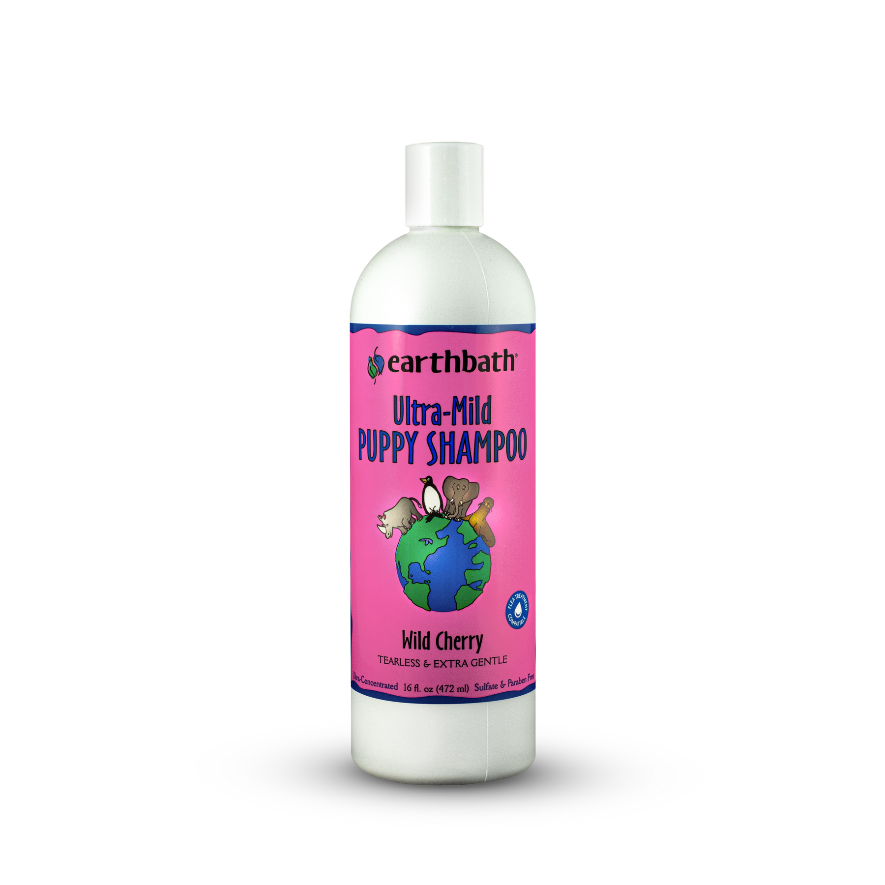 earthbath® Ultra-Mild Puppy Shampoo, Wild Cherry, Tearless & Extra Gentle, Made in USA, 16 oz