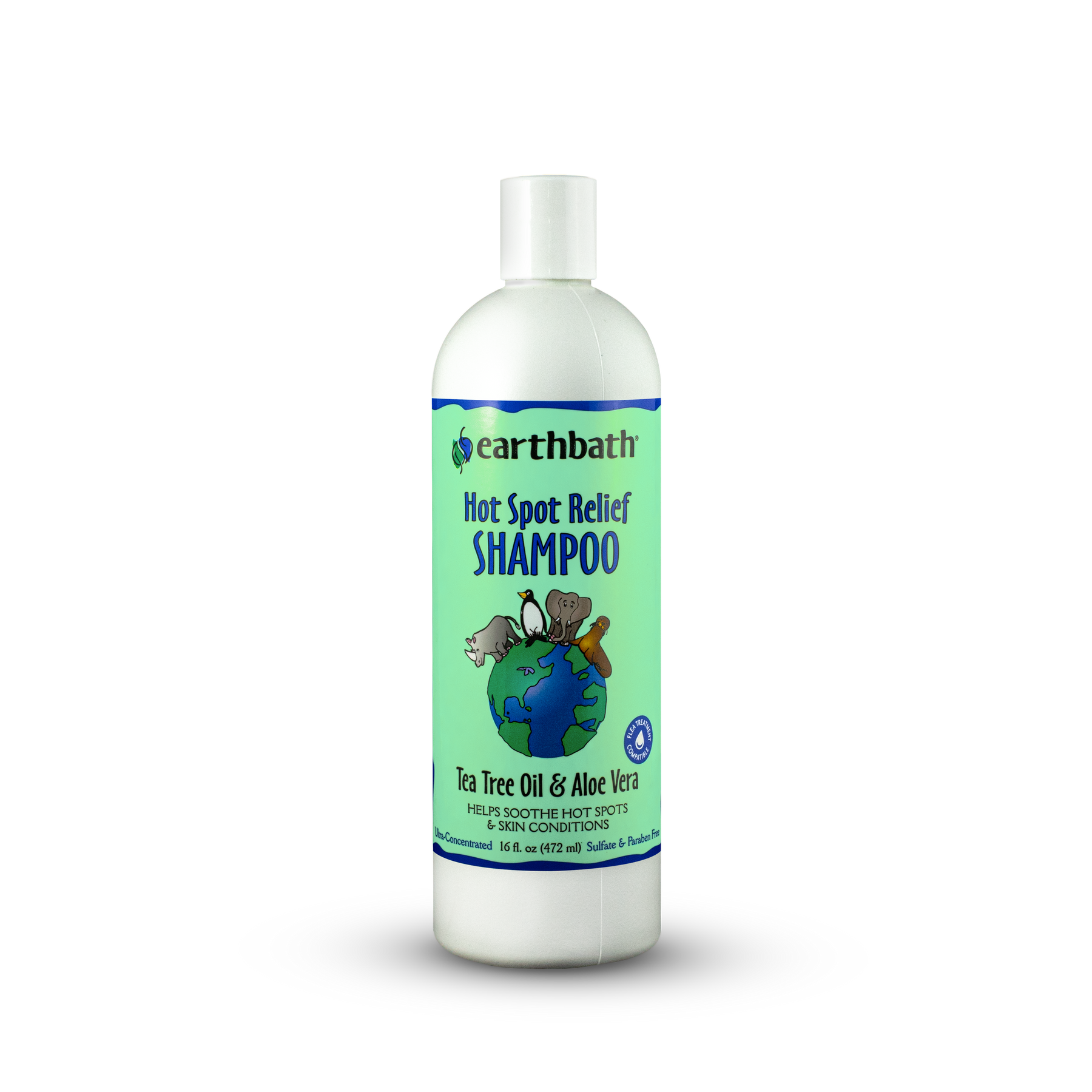 earthbath® Hot Spot Relief Shampoo, Tea Tree Oil & Aloe Vera, Helps Soothe Hot Spots & Skin Conditions, Made in USA, 16 oz