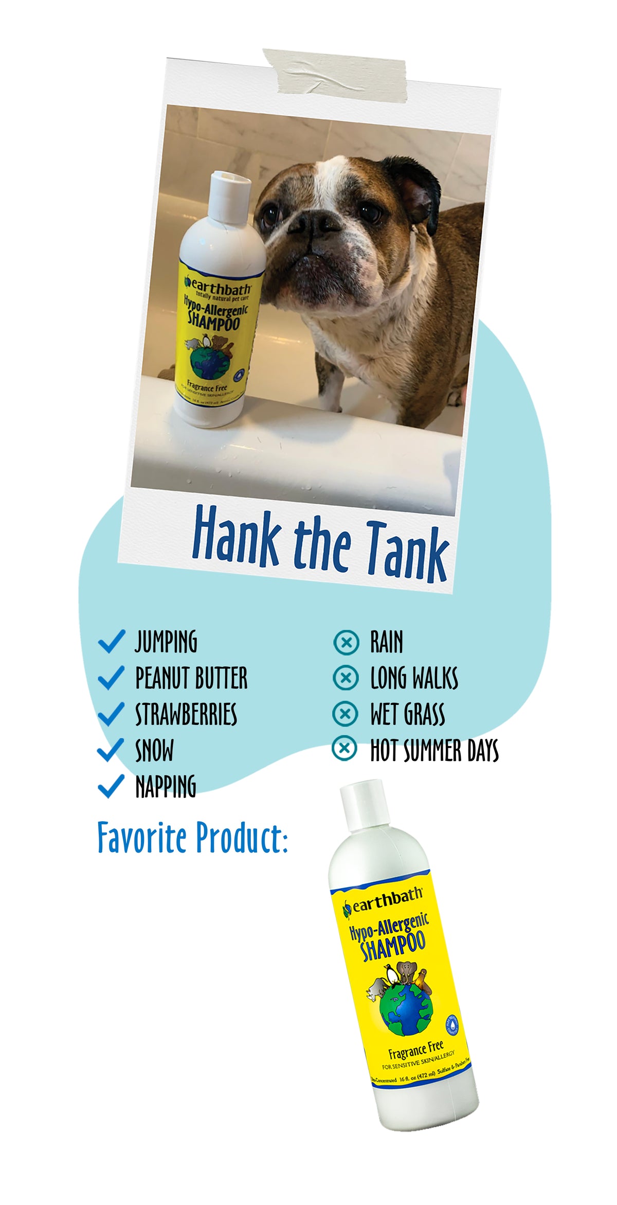 Hank The Tank Loves Hypoallergenic Shampoo