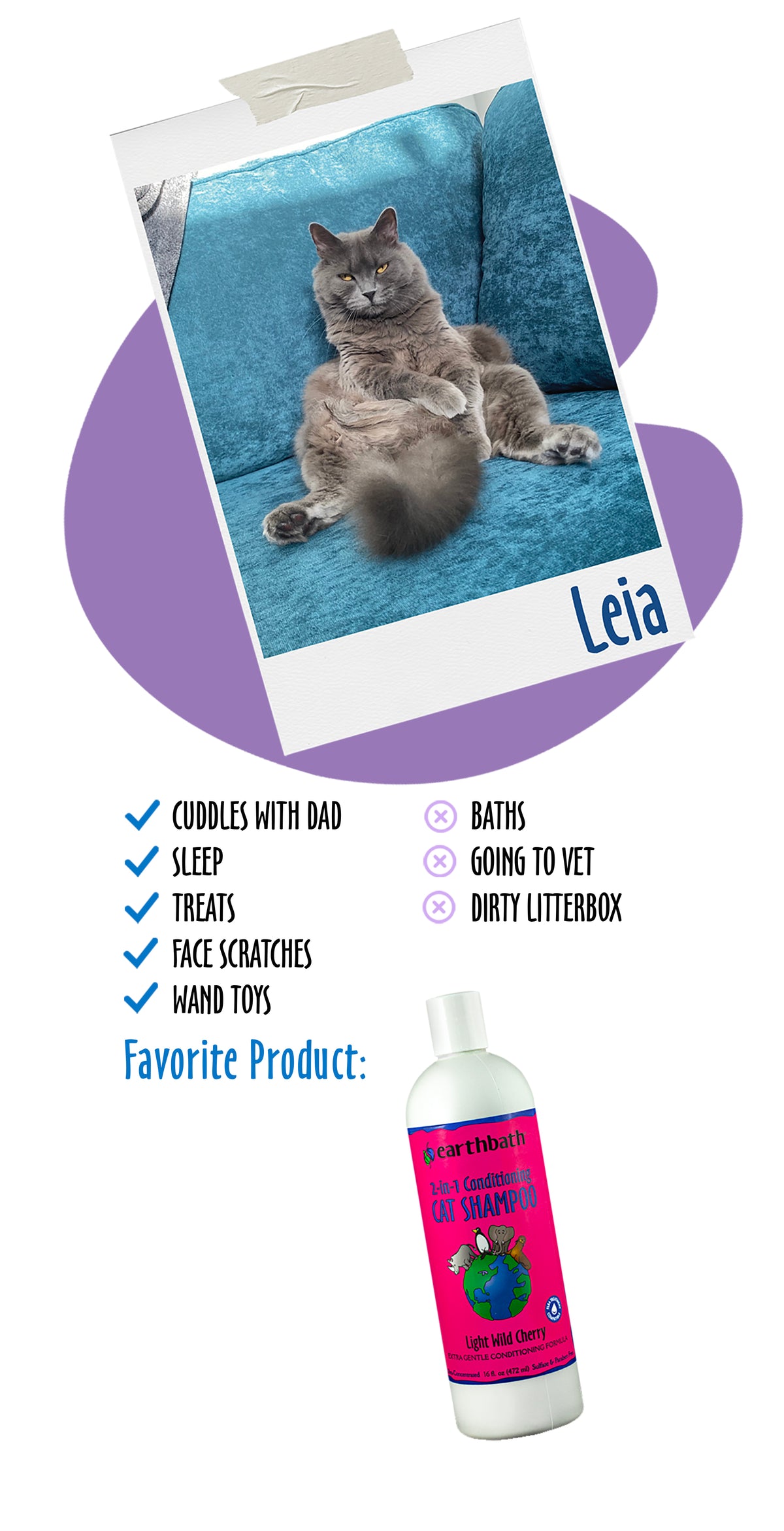 Leia loves 2-in-1 Conditioning Cat Shampoo