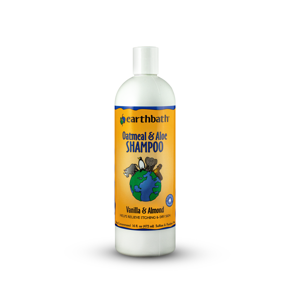 earthbath® Oatmeal & Aloe Shampoo, Vanilla & Almond, Helps Relieve Itchy Dry Skin, Made in USA, 16 oz