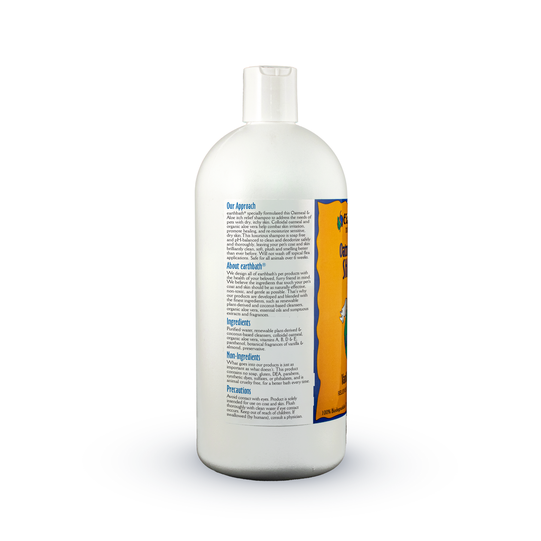 earthbath® Oatmeal & Aloe Shampoo, Vanilla & Almond, Helps Relieve Itchy Dry Skin, Made in USA, 32 oz