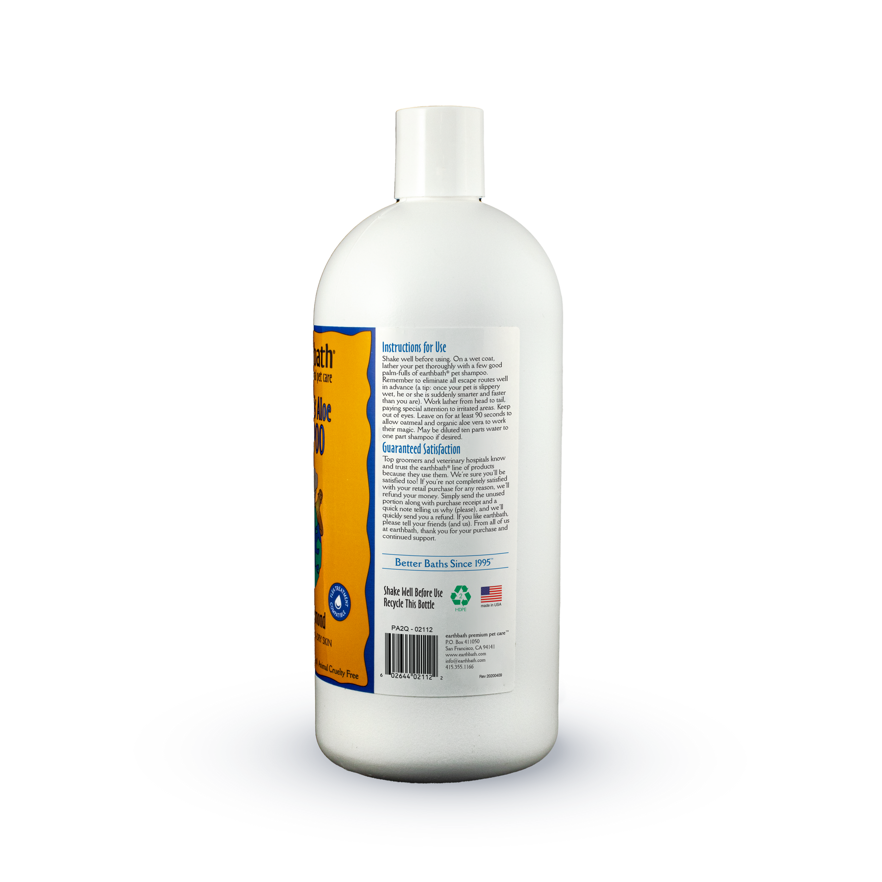 Dog　Itchy　Dry　Shampoo,　Skin　Oatmeal　earthbath®　Aloe　For