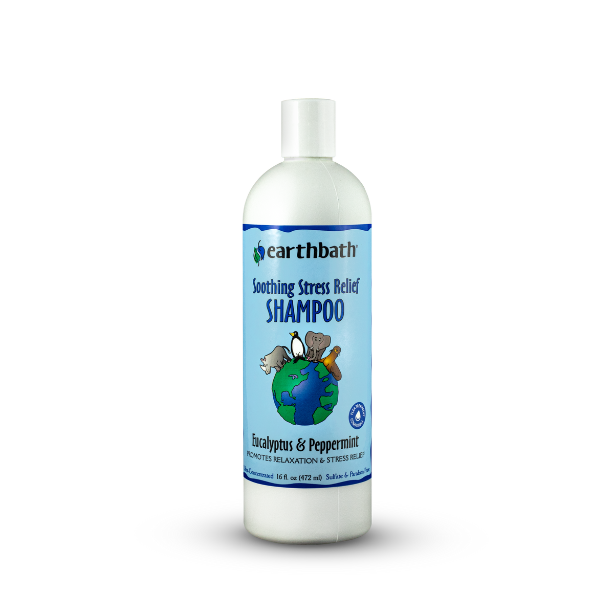 earthbath® Soothing Stress Relief Shampoo, Eucalyptus & Peppermint, Promotes Relaxation & Stress Relief, Made in USA, 16 oz
