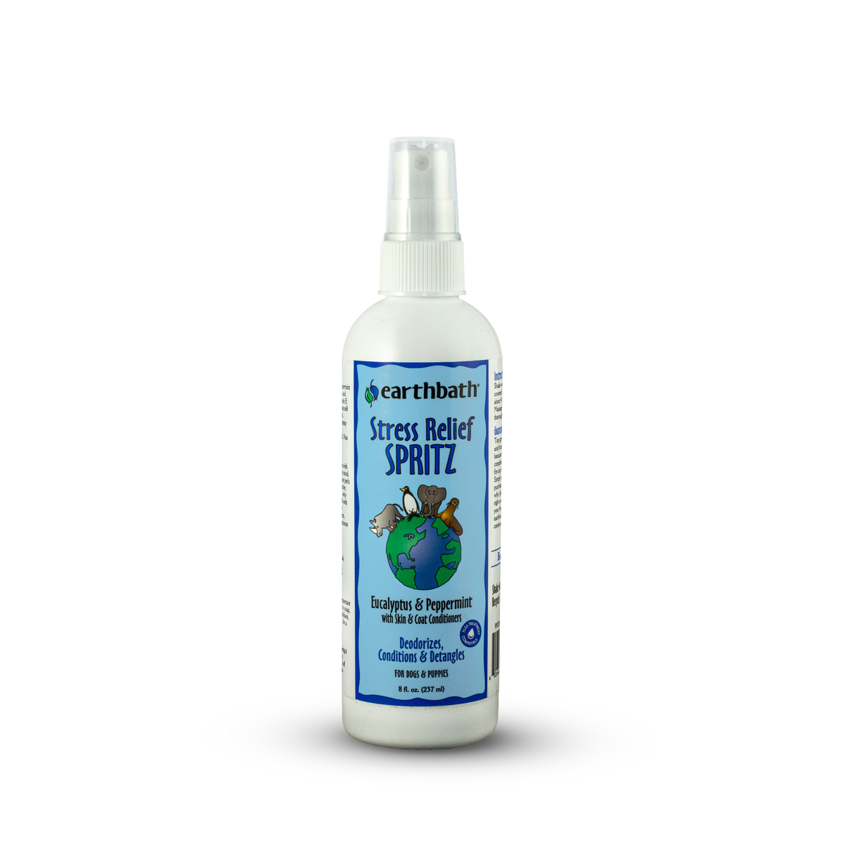 earthbath® Stress Relief Spritz, Eucalyptus & Peppermint with Skin & Coat Conditioners, Made in USA, 8 oz pump spray