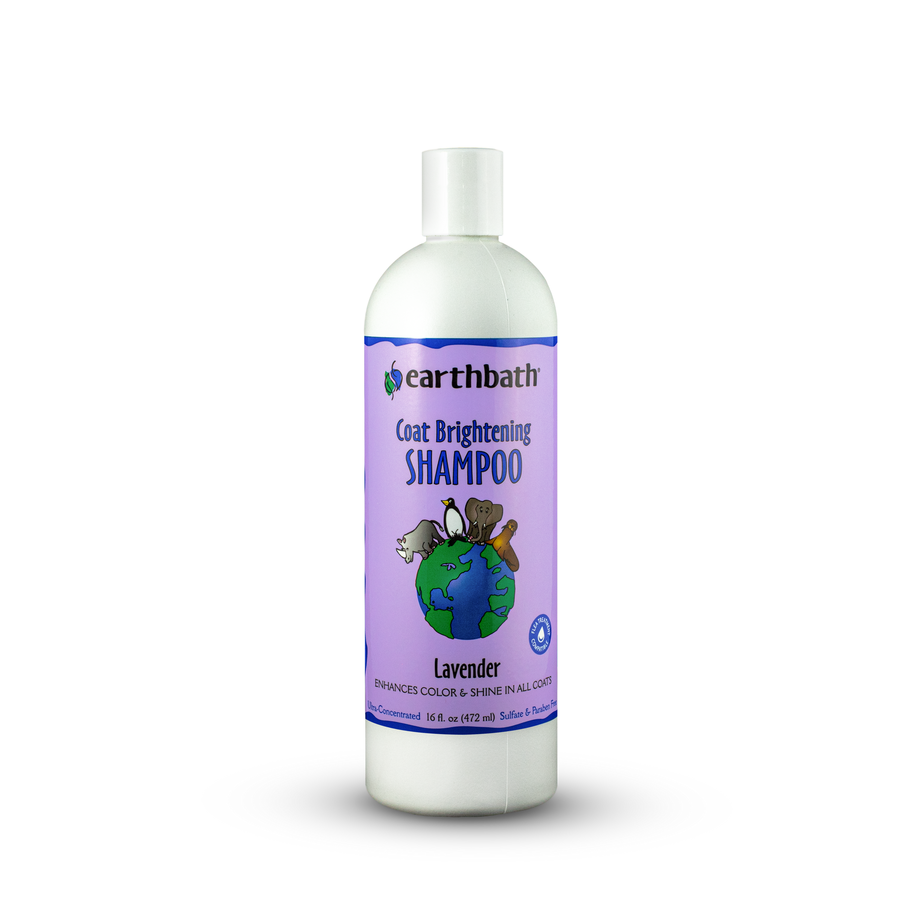 earthbath® Coat Brightening Shampoo, Lavender, Enhances Color & Shine in All Coats, Made in USA, 16 oz