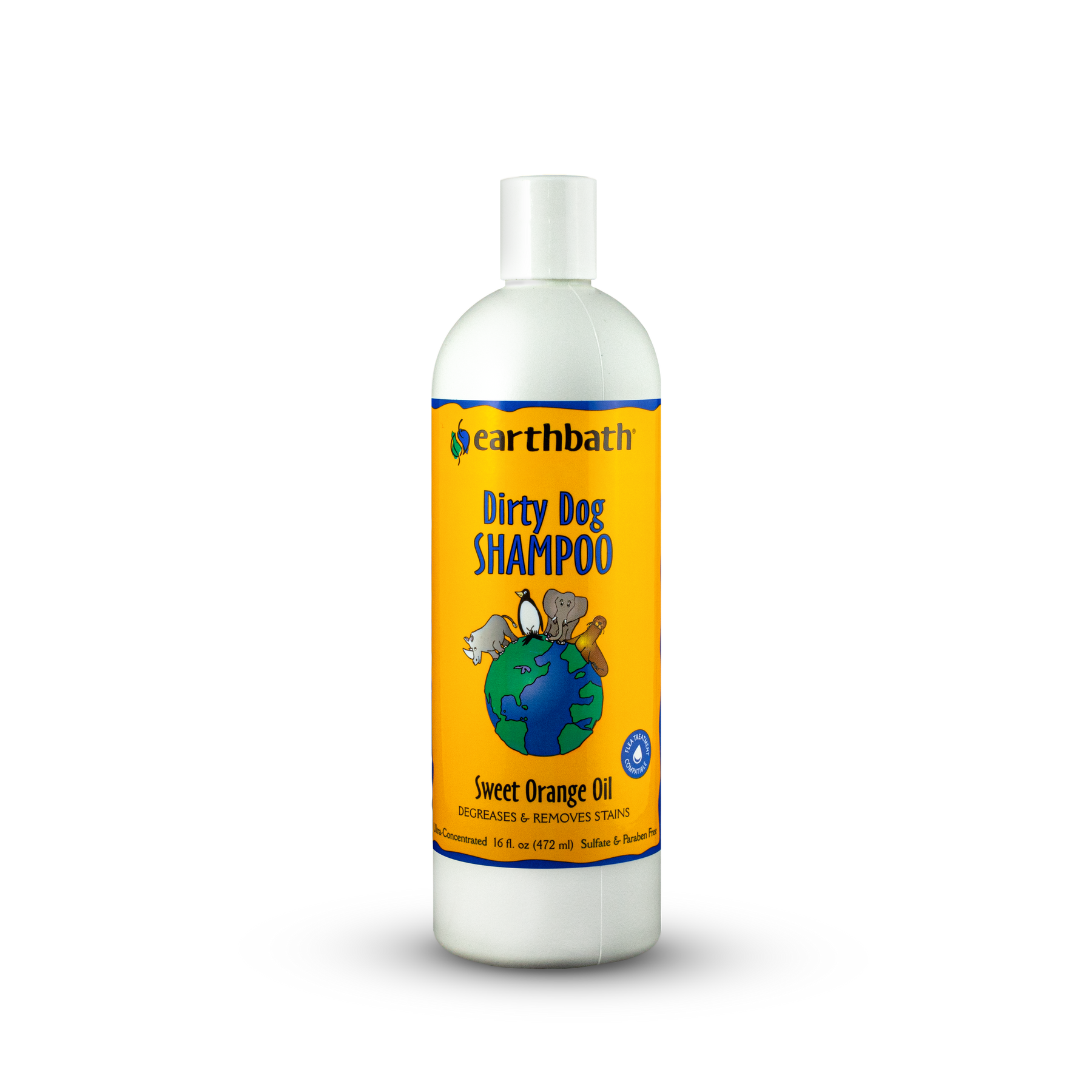 earthbath® Dirty Dog Shampoo Sweet Orange Oil, Degreases & Removes Stains, Made in USA, 16 oz