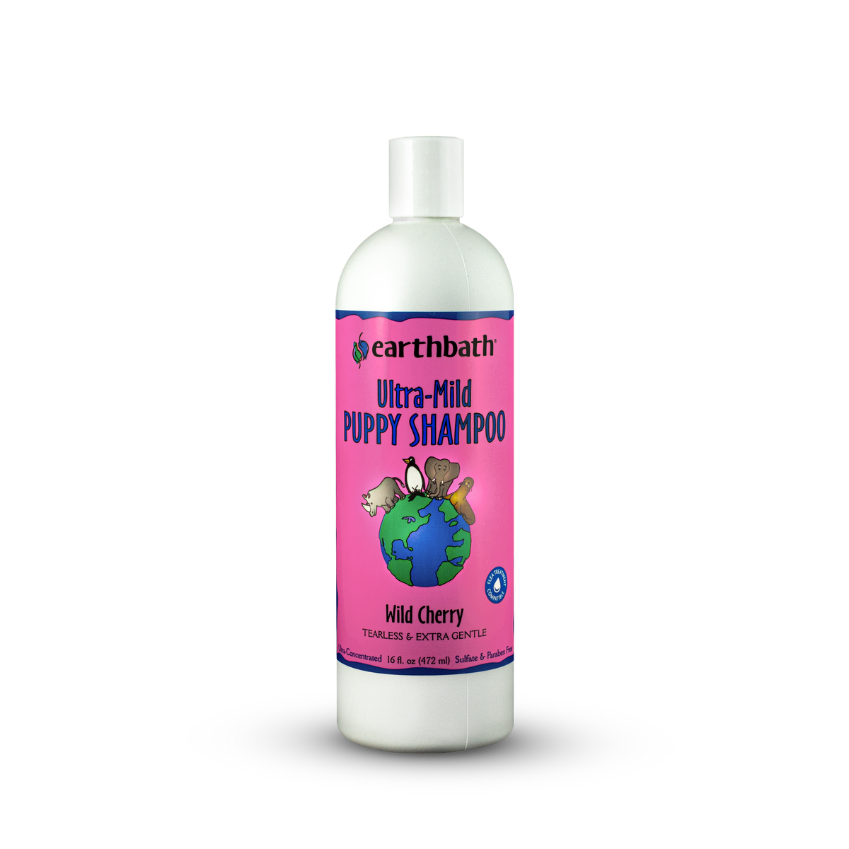 earthbath® Ultra-Mild Puppy Shampoo, Wild Cherry, Tearless & Extra Gentle, Made in USA, 16 oz