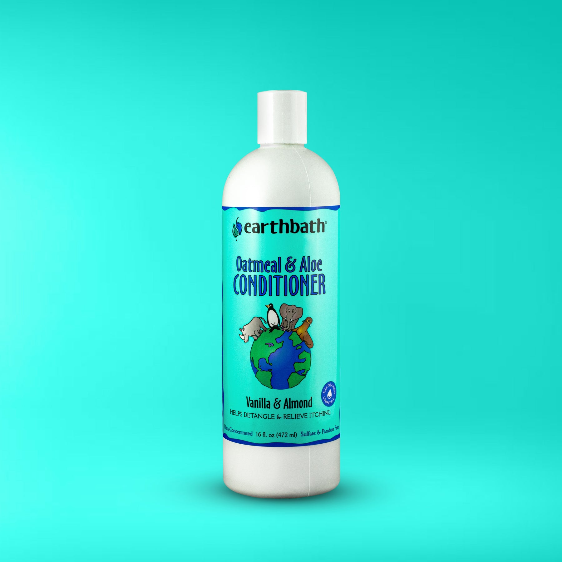 earthbath® Oatmeal & Aloe Conditioner, Vanilla & Almond, Helps Relieve Itchy Dry Skin, Made in USA, 16 oz