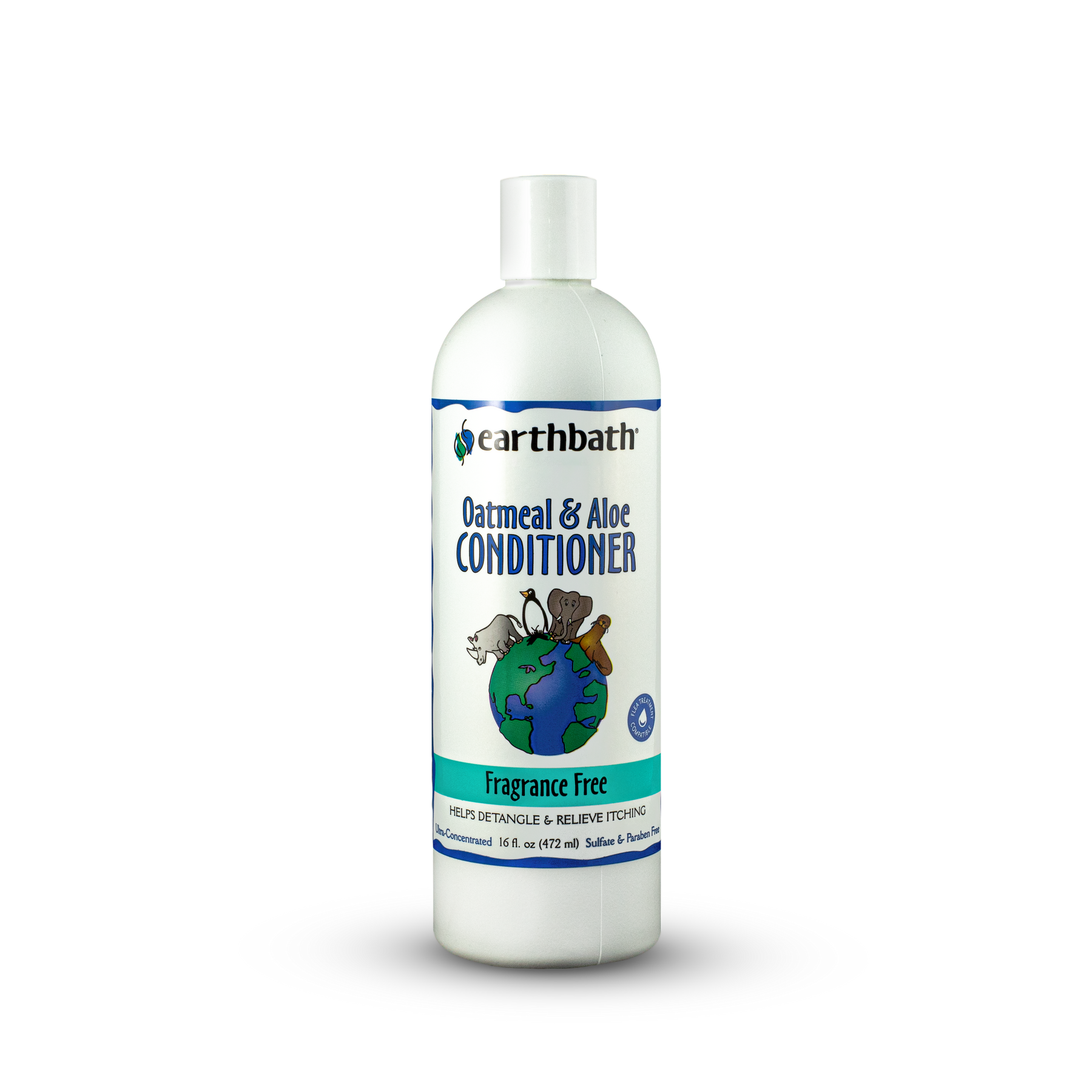 earthbath® Oatmeal & Aloe Conditioner, Fragrance Free, Helps Relieve Itchy Dry Skin, Made in USA, 16 oz